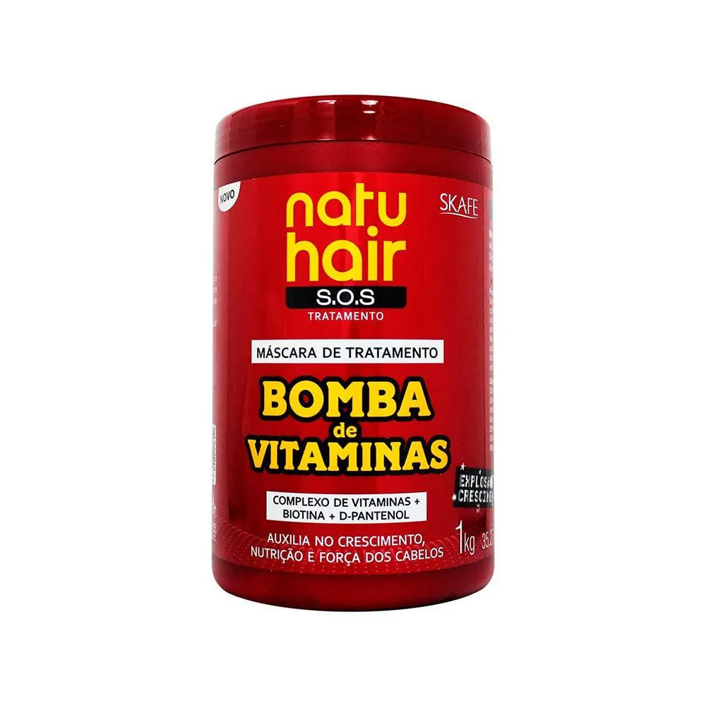 MáSCARA DE TRATAMENTO NATU HAIR SOS BOMBA DE VITAMINAS 1000G