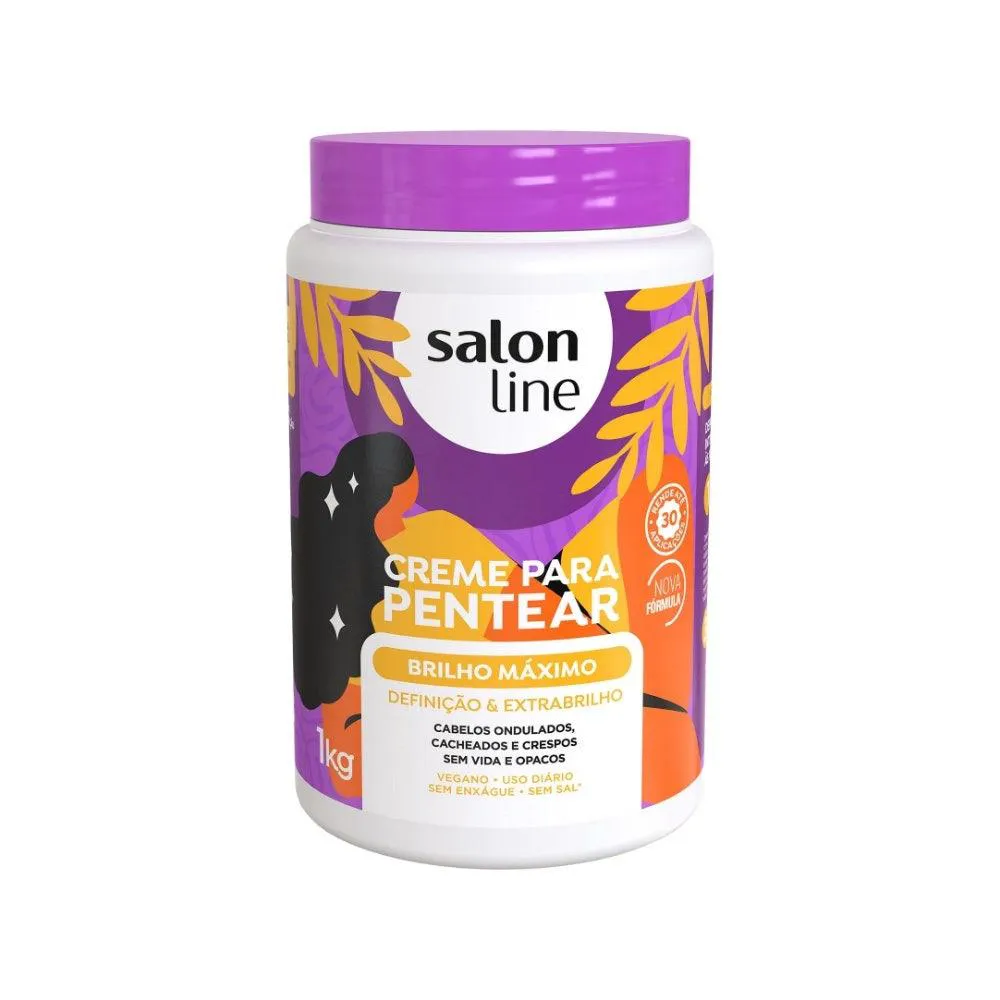 CREME PARA PENTEAR SALON LINE BRILHO MáXIMO 1KG