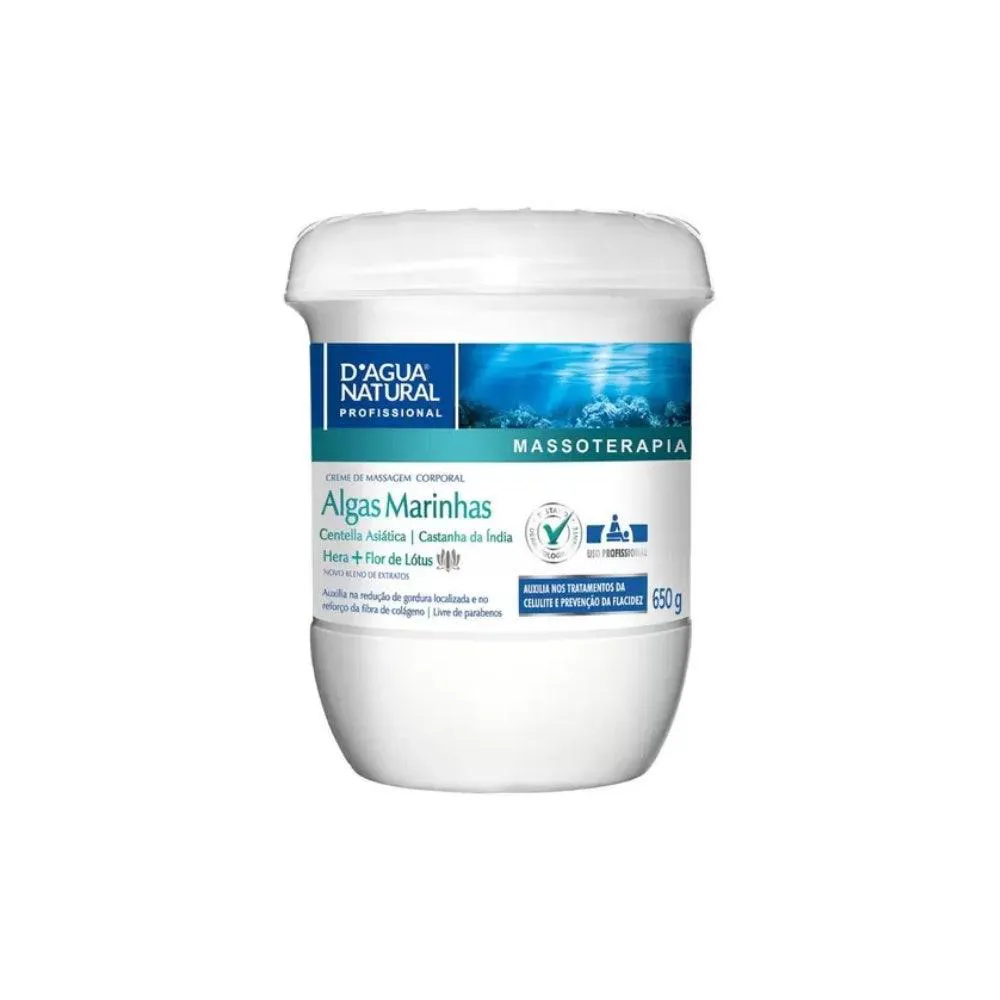CREME PARA MASSAGEM D'AGUA NATURAL ALGAS 650G
