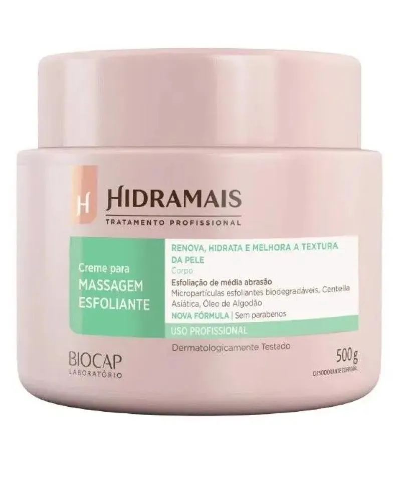 CREME PARA MASSAGEM HIDRAMAIS ESFOLIANTE NATURAL 500G