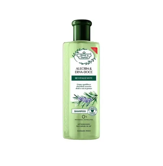 Shampoo Flores & Vegetais Alecrim e Erva-Doce pH Balanceado 300ml