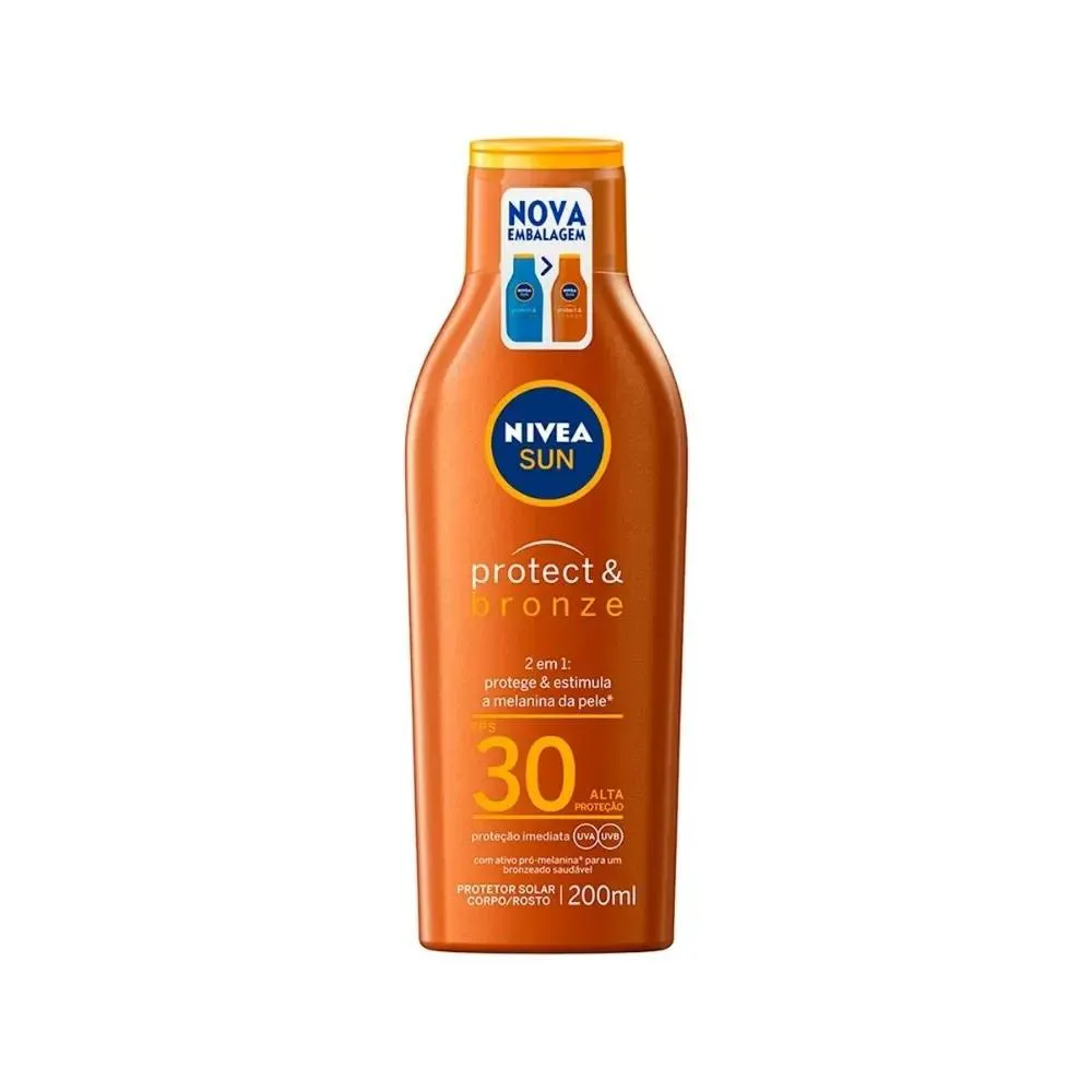 PROTETOR SOLAR NIVEA SUN FPS 30 PROTETOR E BRONZE 200ML