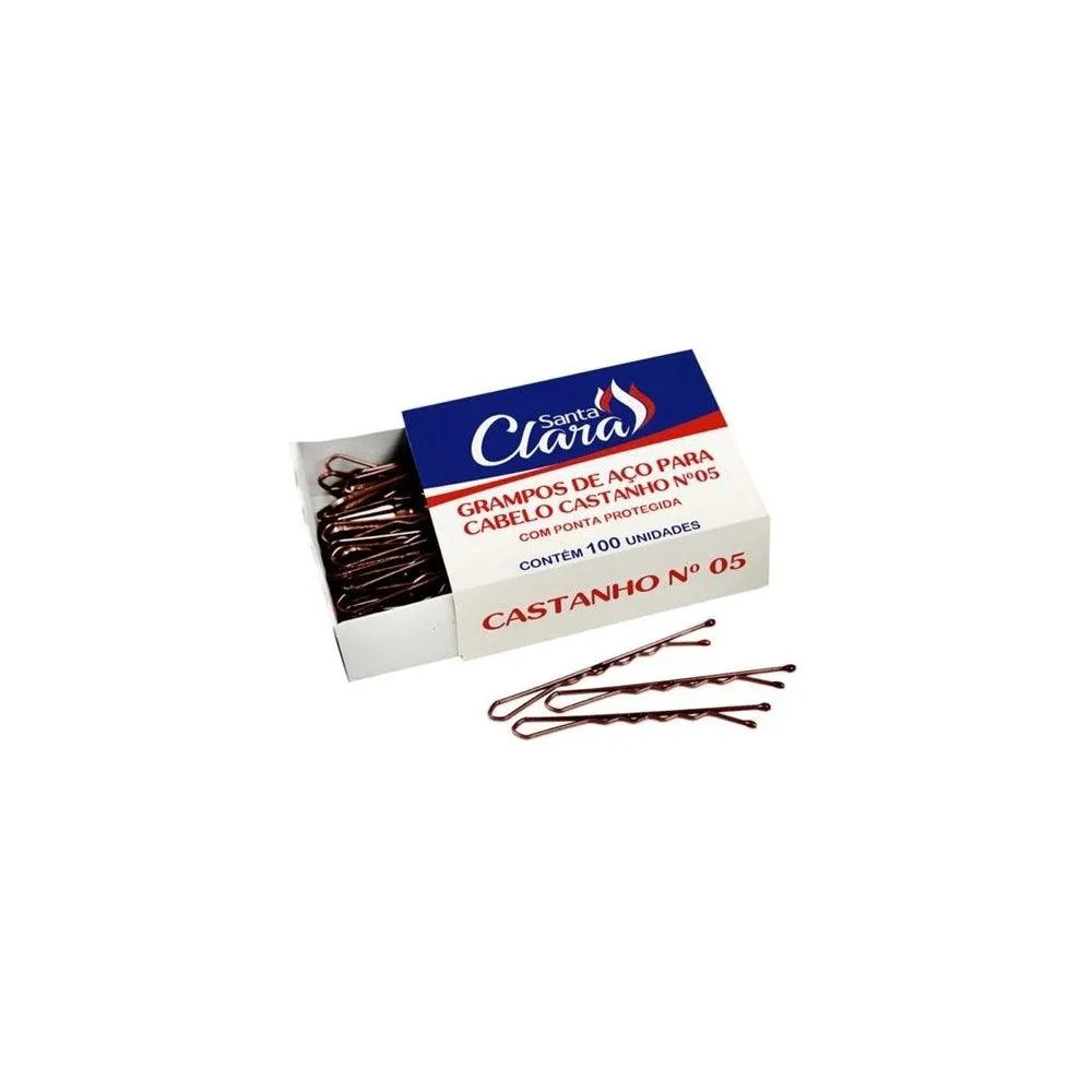 GRAMPOS DE CABELO RICCA Nº5 CASTANHO C/100UN