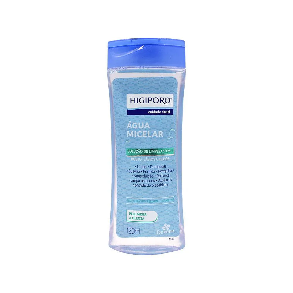 ÁGUA MICELAR HIGIPORO PELE MISTA E OLEOSA 120ML