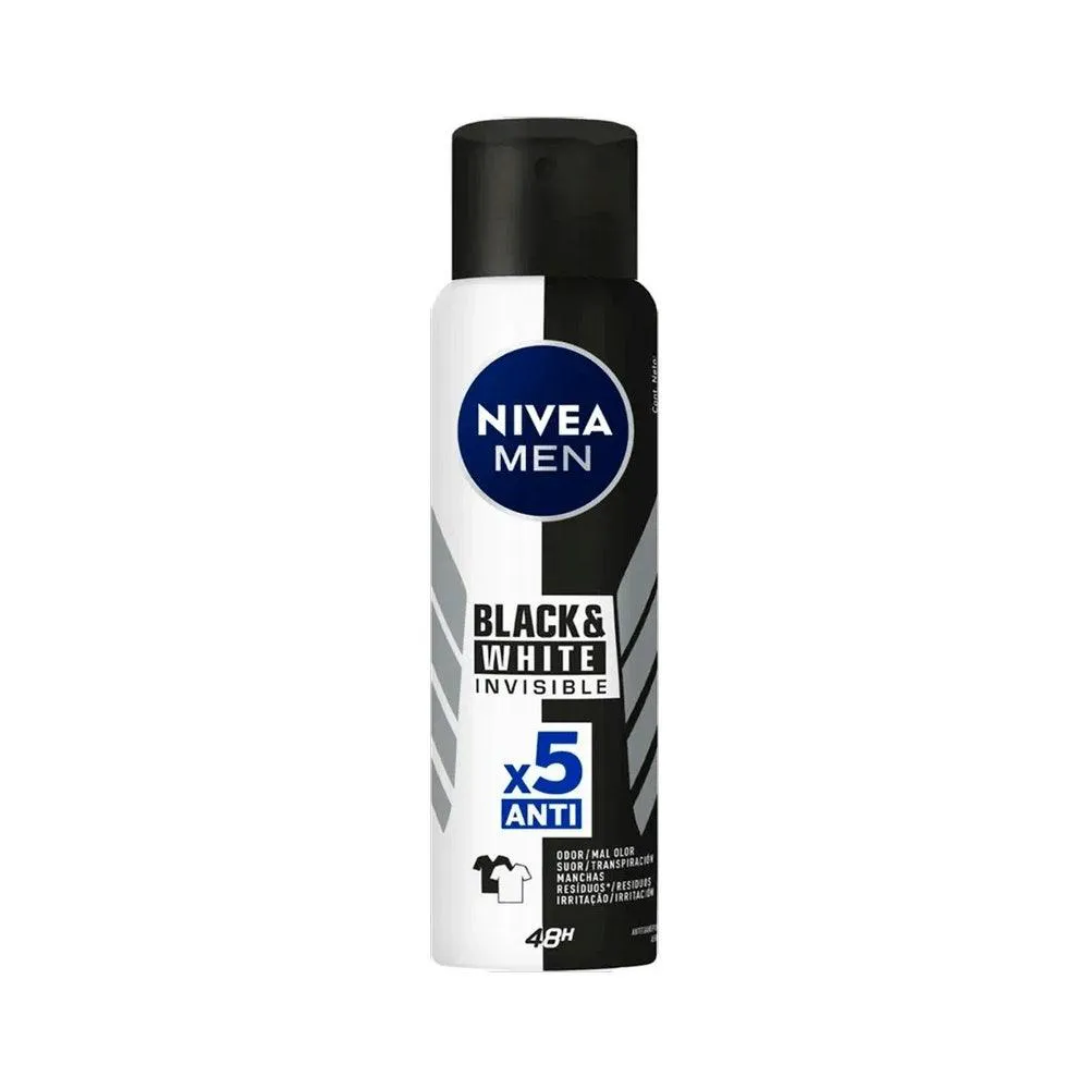 Desodorante Antitranspirante Aerosol Nivea Men Black & White Invisible 48h 150ml