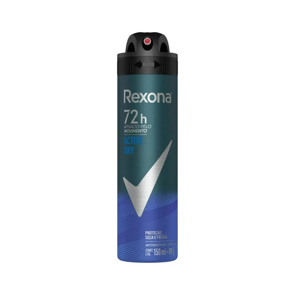 Desodorante Antitranspirante Aerosol Rexona Men Active Dry 72h 150ml