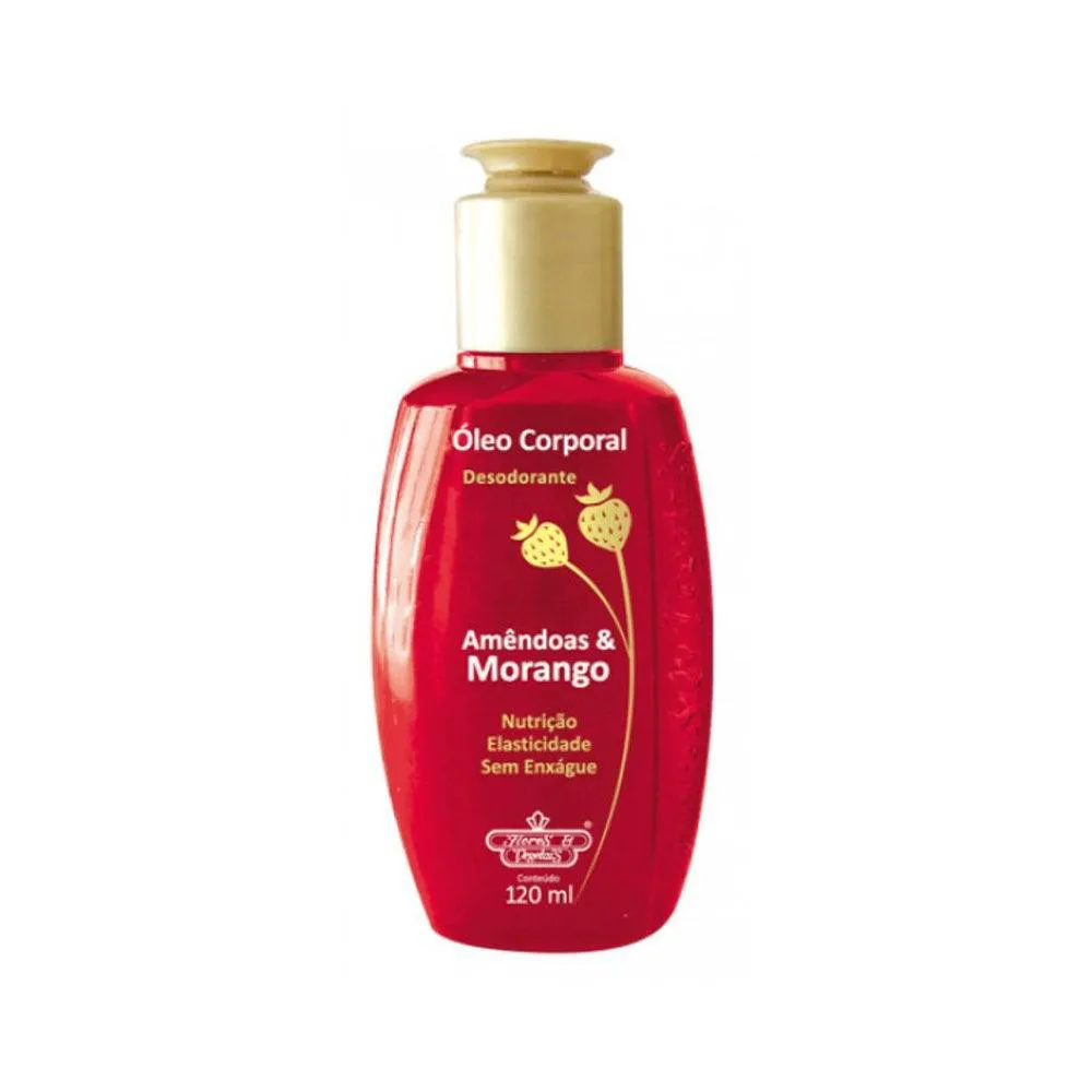 ÓLEO CORPORAL FLORES E VEGETAIS AMêNDOAS E MORANGO 120ML