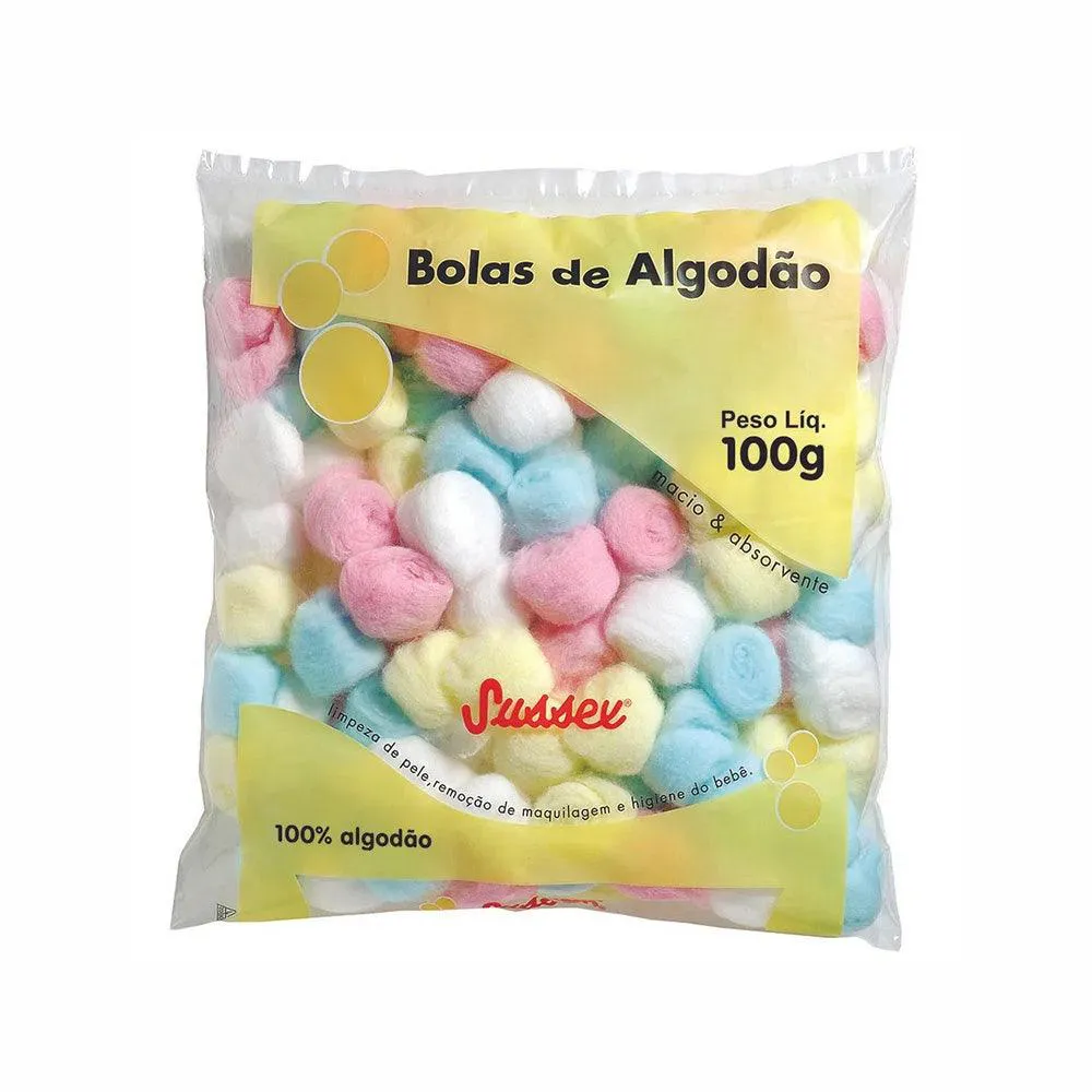 ALGODãO SUSSEX BOLAS COLORIDAS 100G