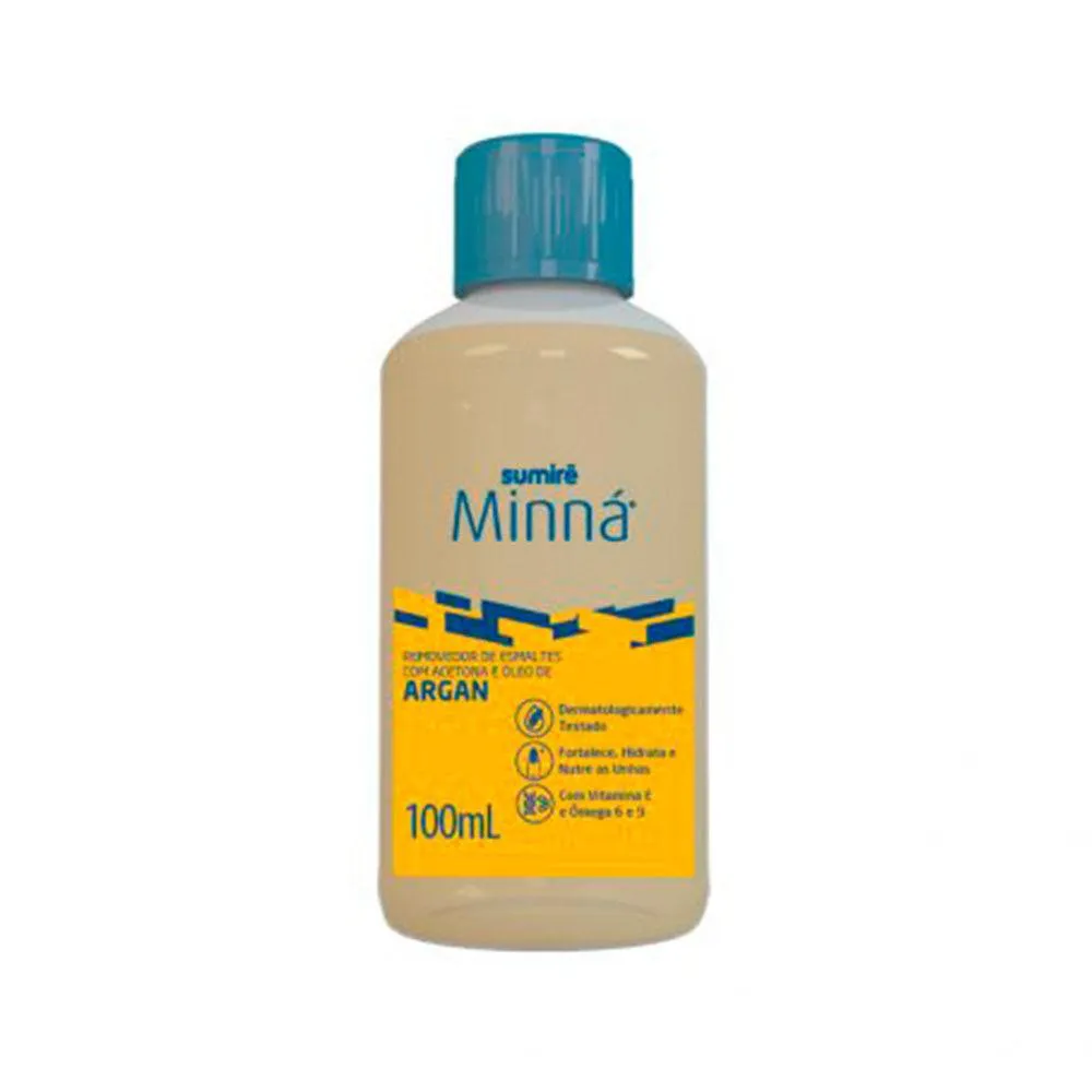 REMOVEDOR ESMALTE MINNá C/ ACETONA E ÓLEO DE ARGAN 100ML