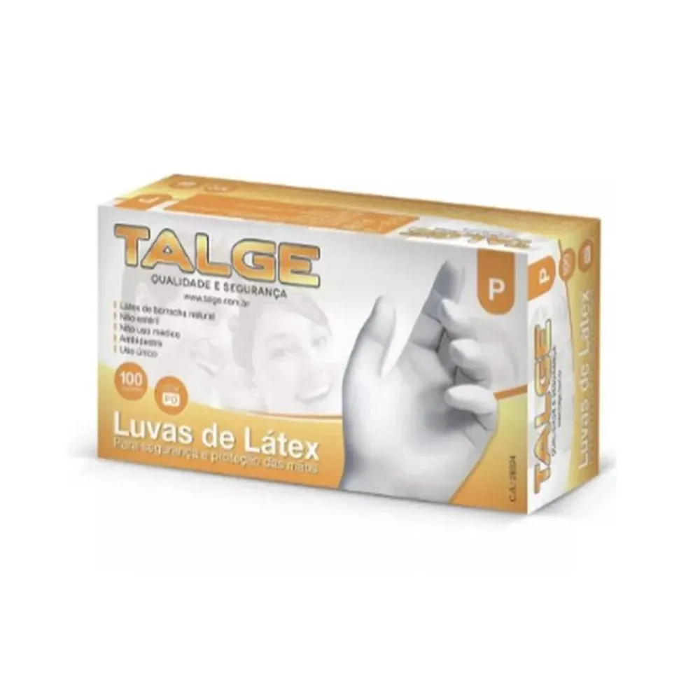 LUVA LáTEX TALGE COM Pó C/100UN TAM. P