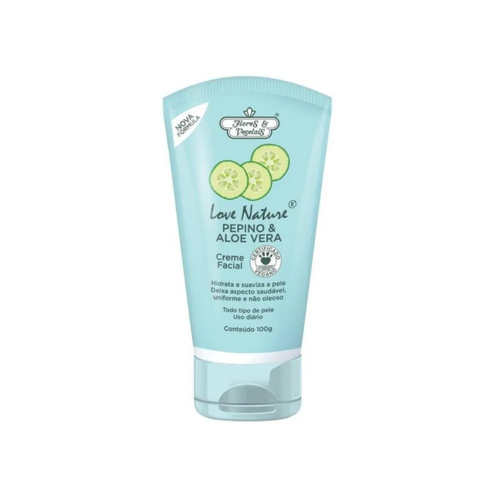CREME FACIAL PEPINO FLORES E VEGETAIS 100G