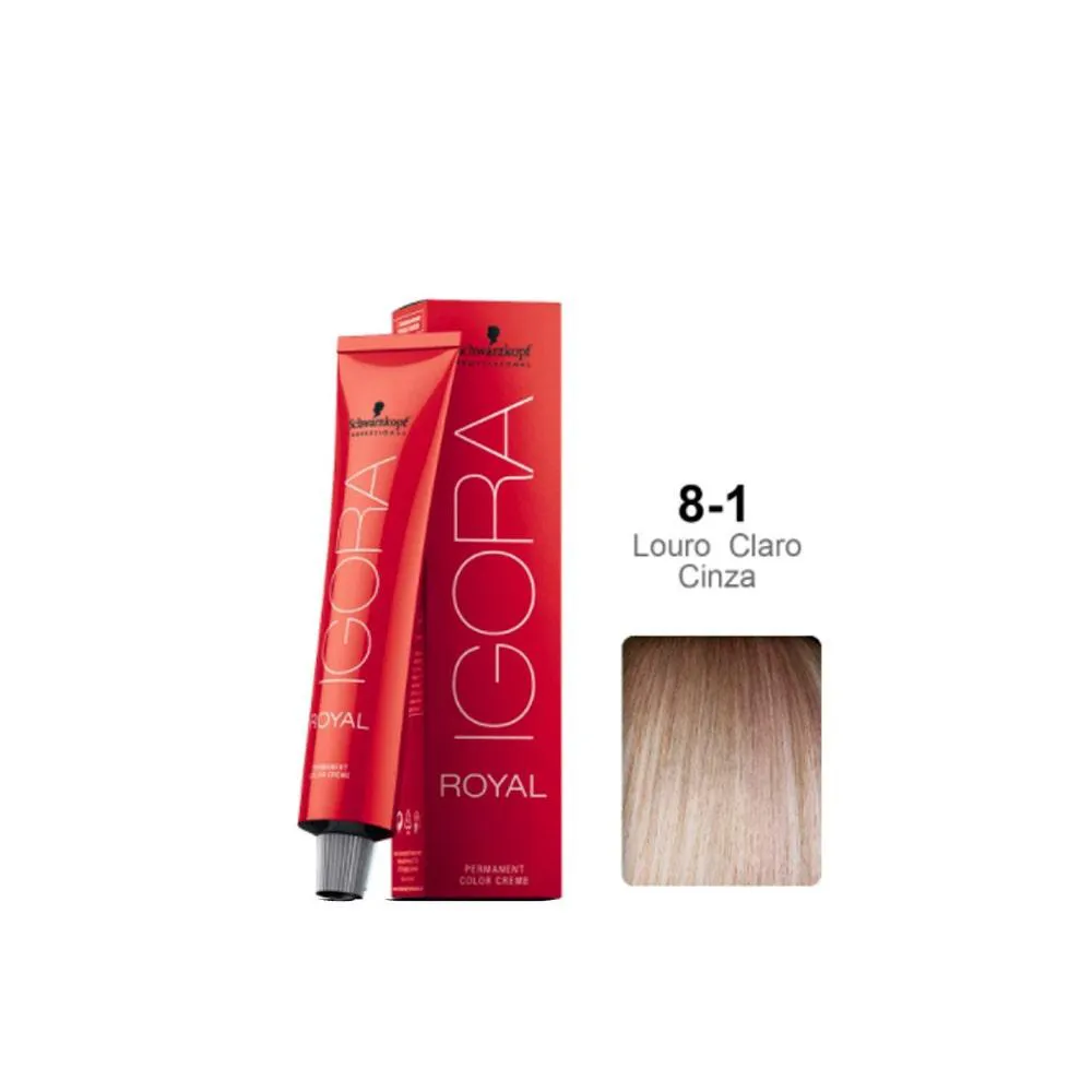 TINTURA SCHWARZKOPF IGORA ROYAL 8.1 LOURO CINZA CLARO