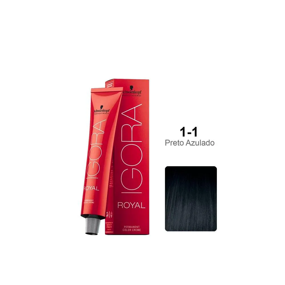 TINTURA SCHWARZKOPF IGORA ROYAL 1.1 PRETO AZULADO