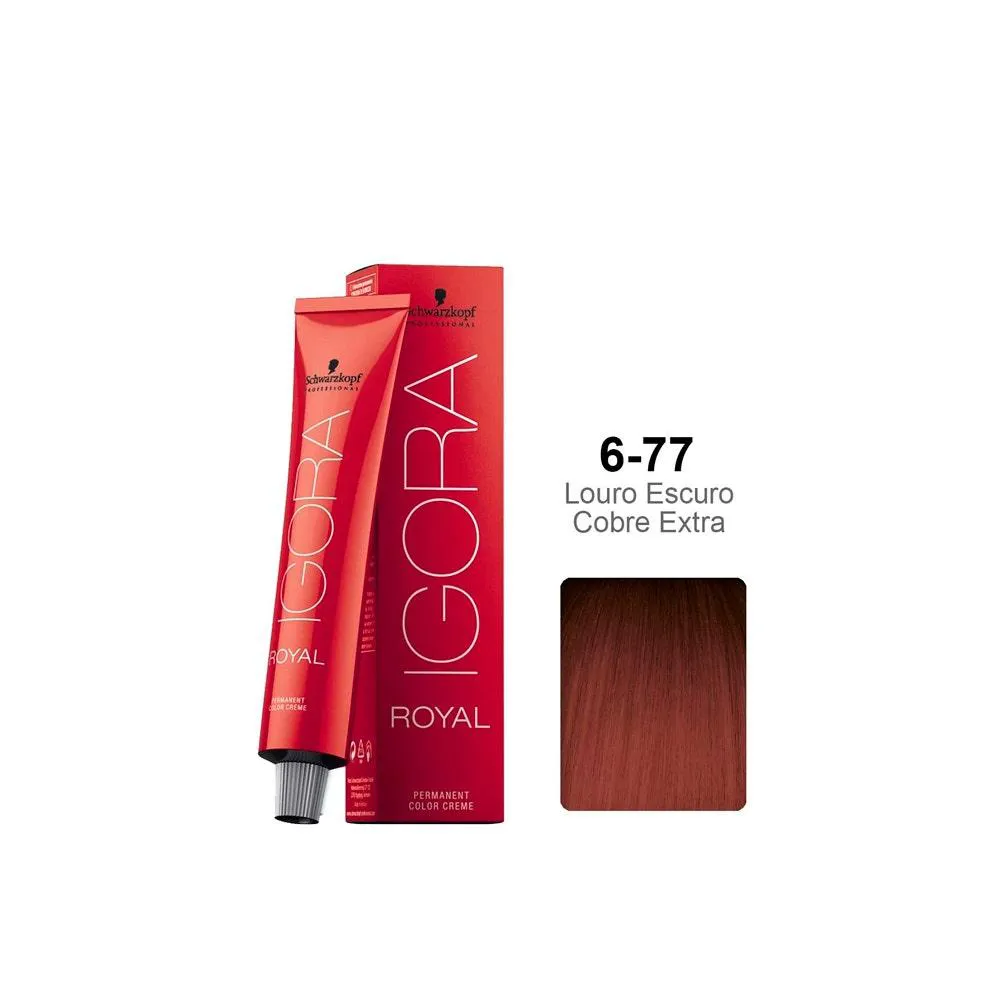 TINTURA SCHWARZKOPF IGORA ROYAL 6.77 LOURO ESCURO COBRE EXTRA