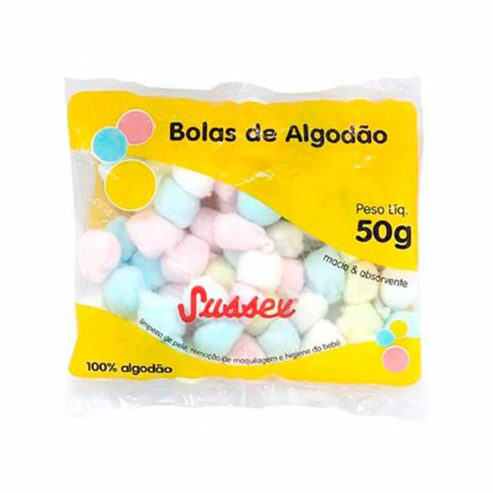 ALGODãO SUSSEX BOLAS COLORIDAS 50G