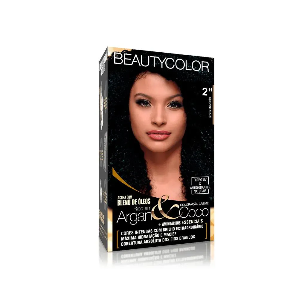 TINTURA BEAUTY COLOR KIT 2.11 PRETO AZULADO