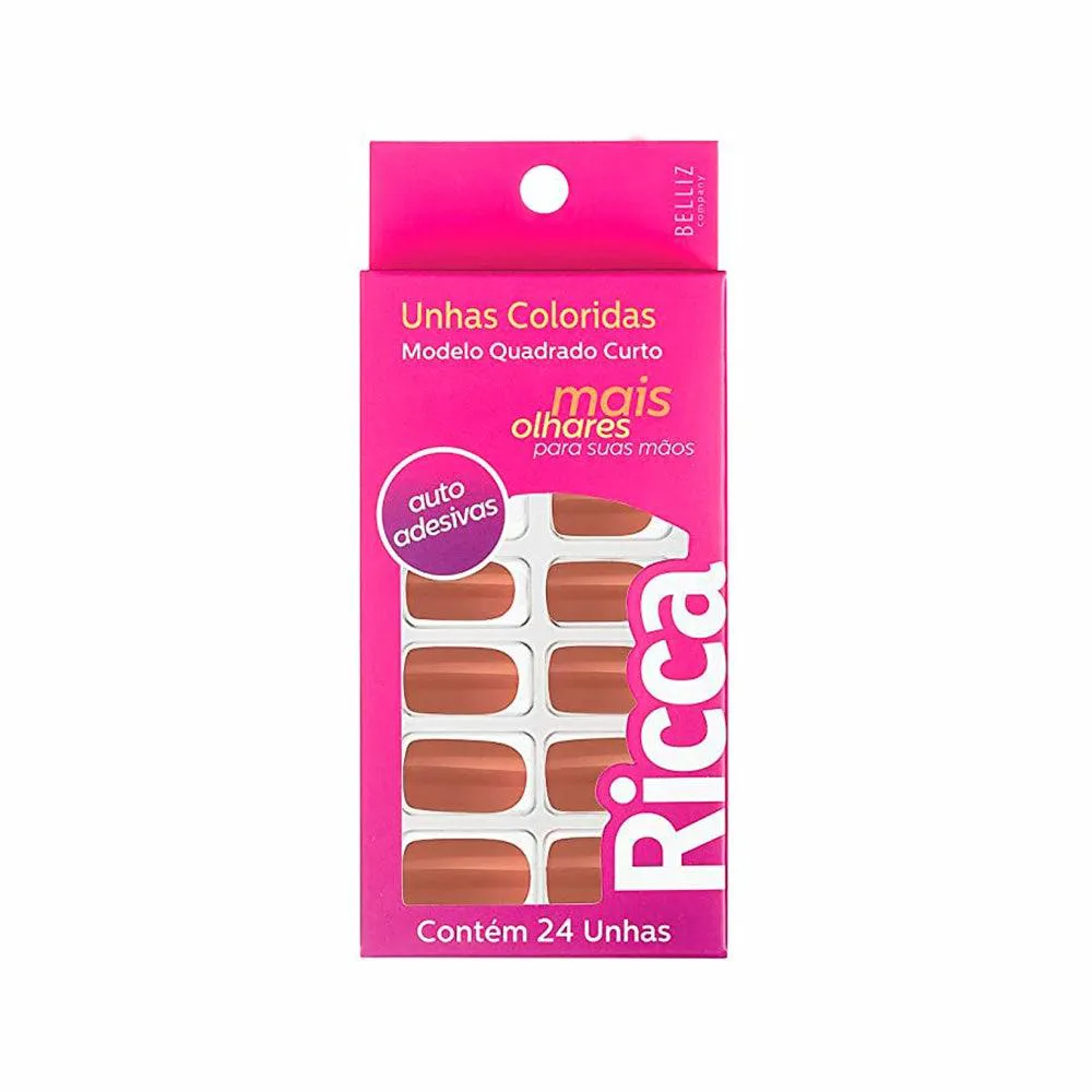 UNHAS POSTIçAS RICCA AUTOADESIVA NUDE