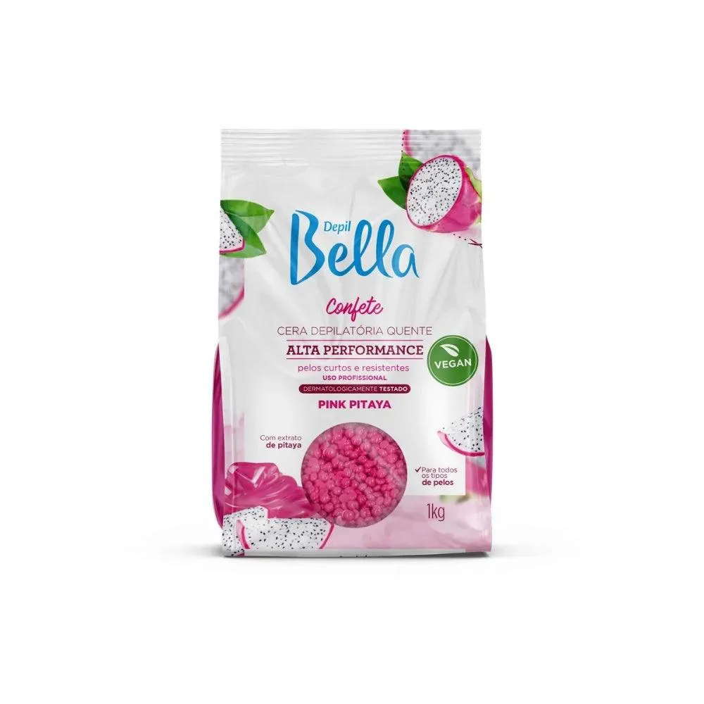CERA DEPILATóRIA QUENTE CONFETE PINK PITAYA DEPIL BELLA 1KG