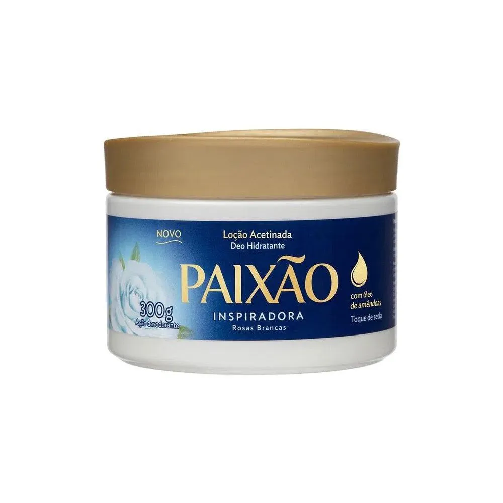 LOçãO HIDRATANTE CORPORAL PAIXãO ACETINADA INSPIRADORAS ROSAS BRANCAS 300G