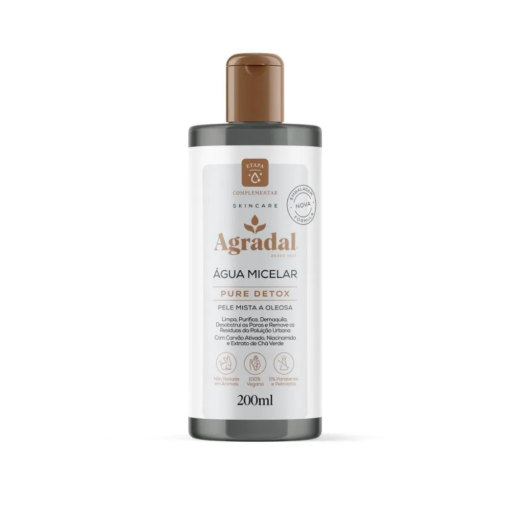 ÁGUA MICELAR AGRADAL PURE DETOX 200ML