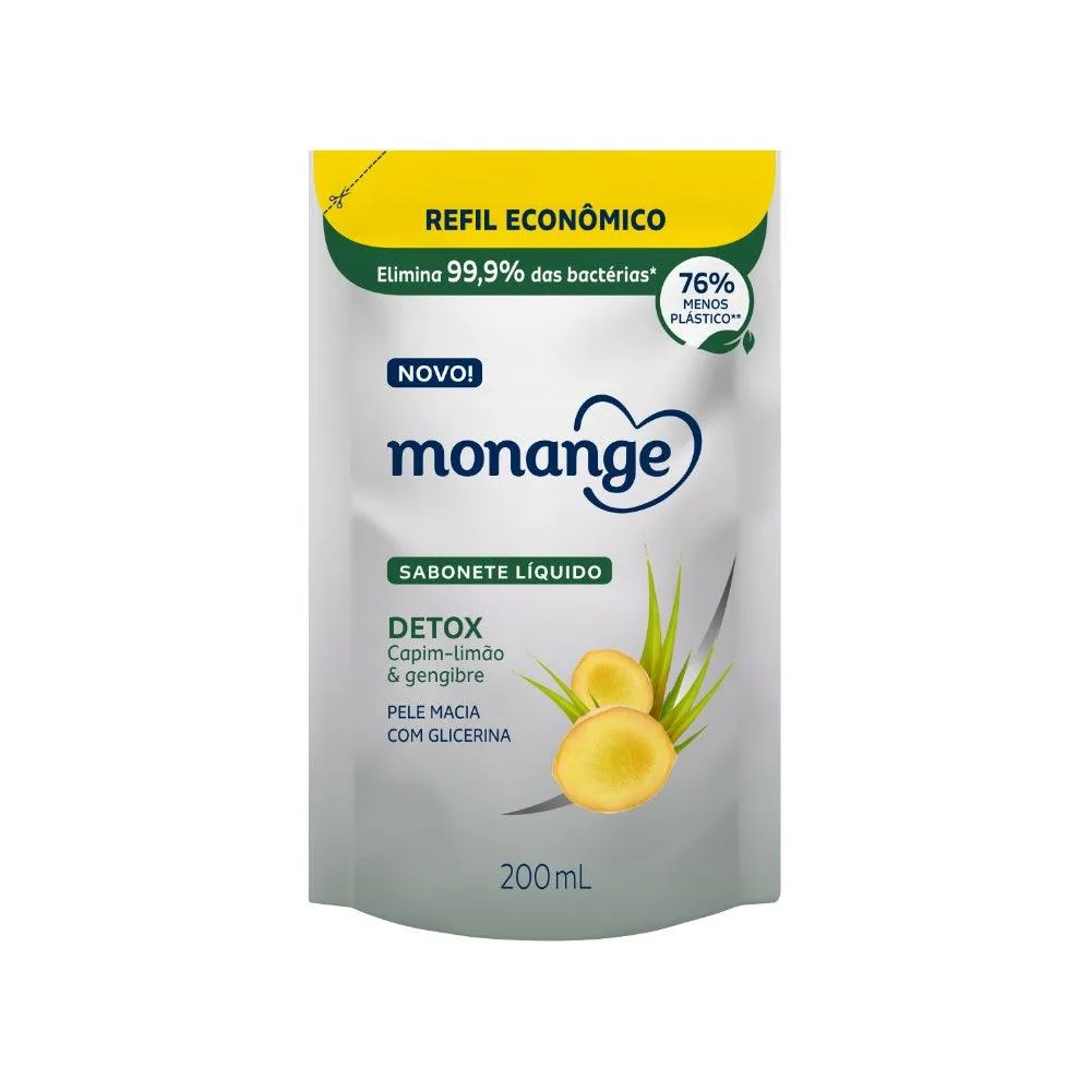 SABONETE LíQUIDO MONANGE DETOX REFIL 200ML