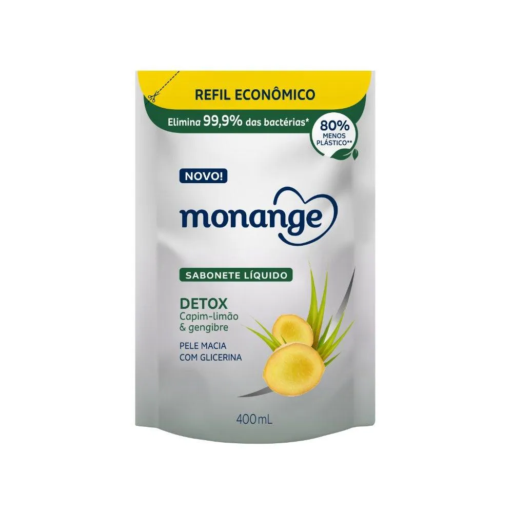 SABONETE LíQUIDO MONANGE DETOX REFIL 400ML