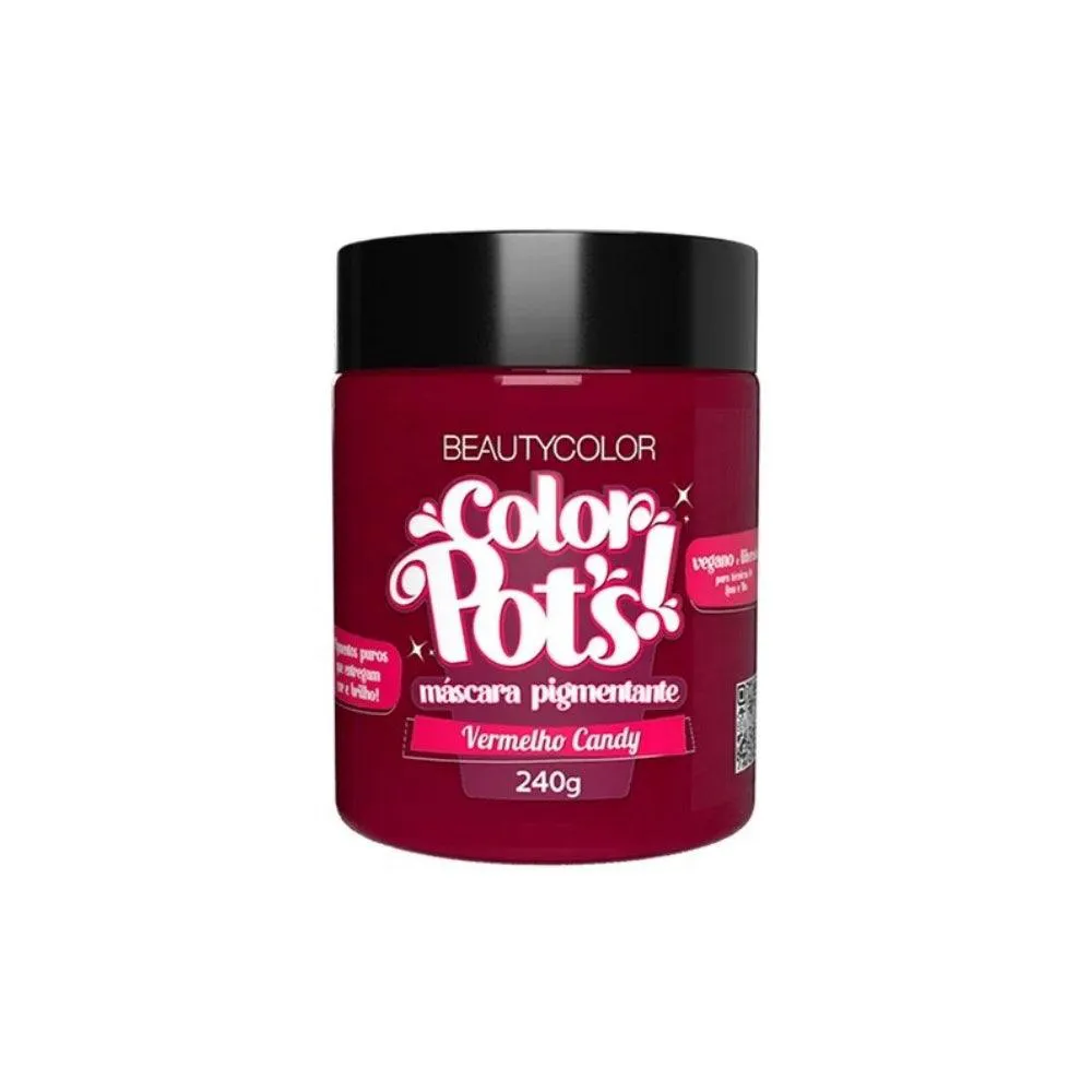 MáSCARA TRATAMENTO CAPILAR BEAUTYCOLOR PIGMENTANTE COLOR POTS VERMELHO CANDY
