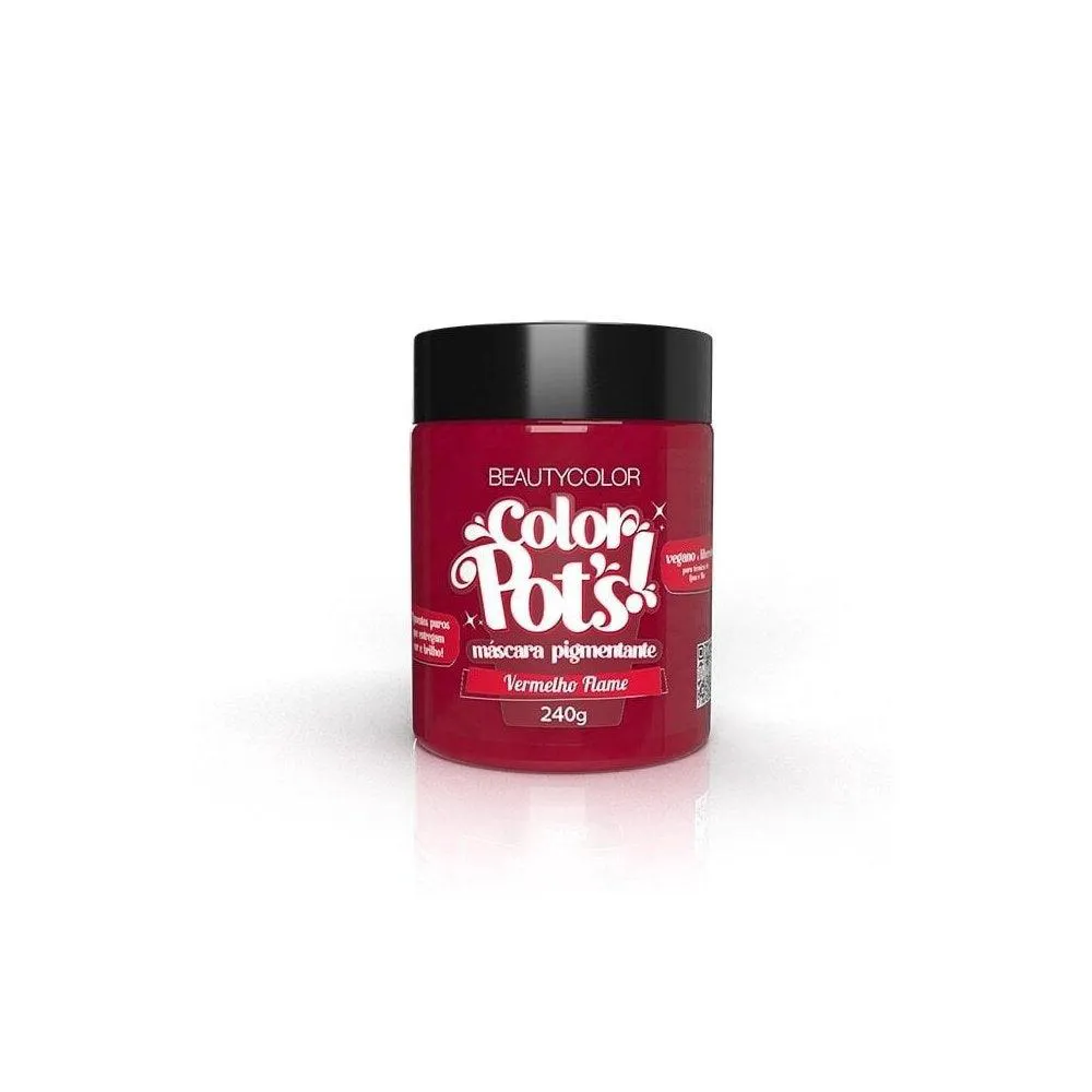 MáSCARA TRATAMENTO CAPILAR BEAUTYCOLOR PIGMENTANTE COLOR POTS VERMELHO FLAME