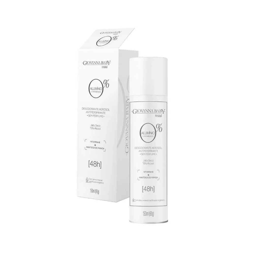 Desodorante Aerosol Giovanna Baby 0% Alumínio Neutral 48h 150ml