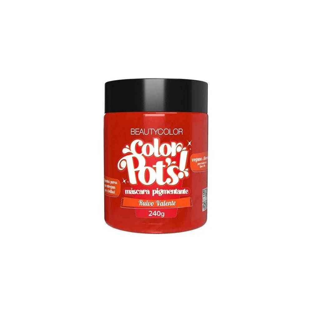 MáSCARA TRATAMENTO CAPILAR BEAUTYCOLOR PIGMENTANTE COLOR POTS RUIVO LARANJINHA