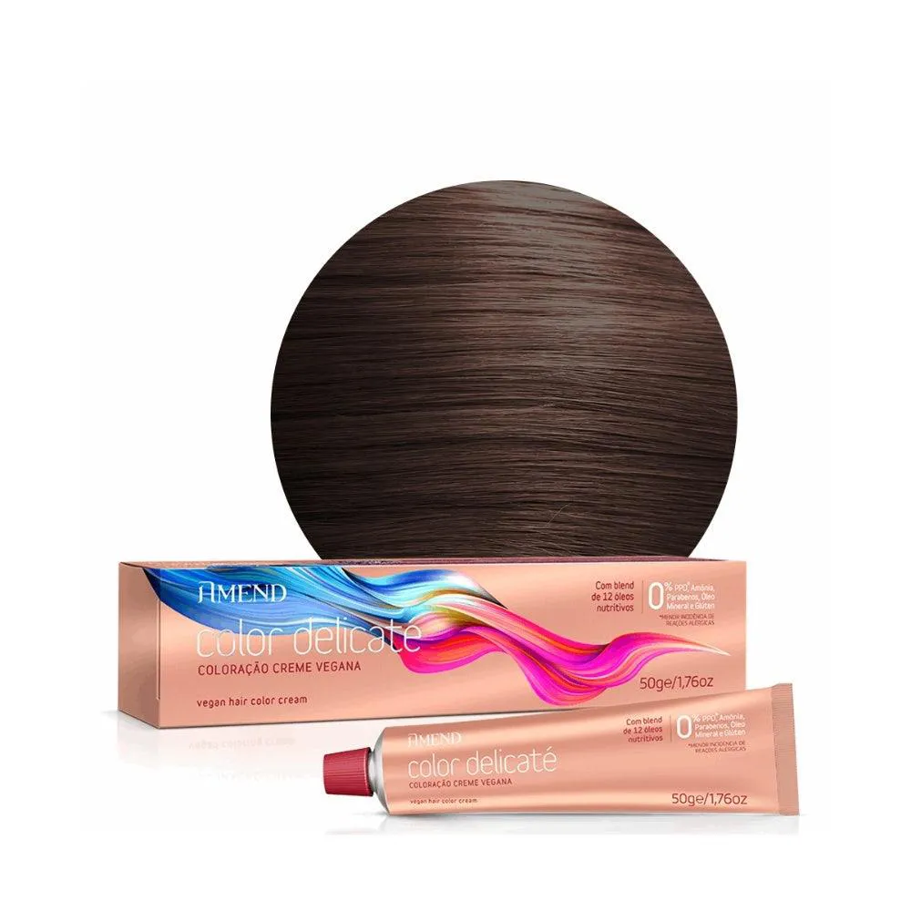 TINTURA AMEND DELICATE 6.7 LOURO ESCURO MARROM CHOCOLATE 50GR