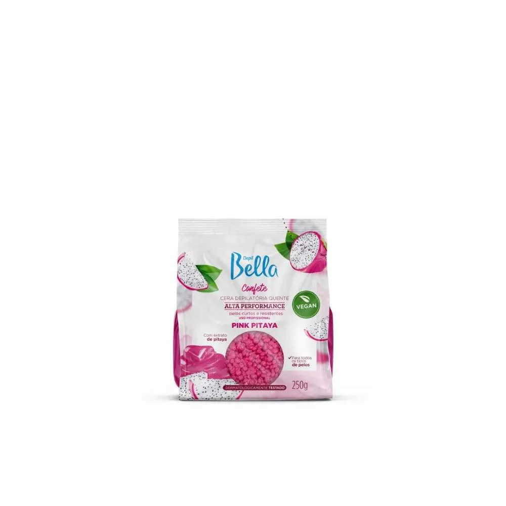 CERA DEPILATóRIA QUENTE CONFETE PINK PITAYA DEPIL BELLA 250G
