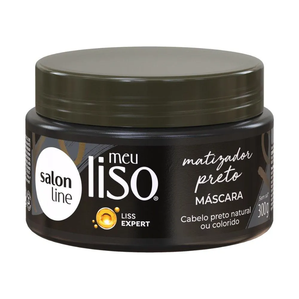 MáSCARA TRATAMENTO CAPILAR SALON LINE MEU LISO MATIZADORA PRETO 300GR