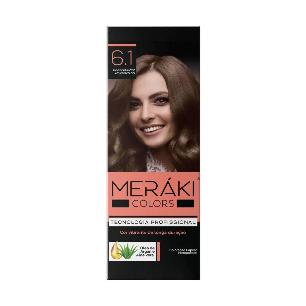KIT TINTURA MERáKI COLOR LOURO ESCURO ACINZENTADO 6.1 125GR