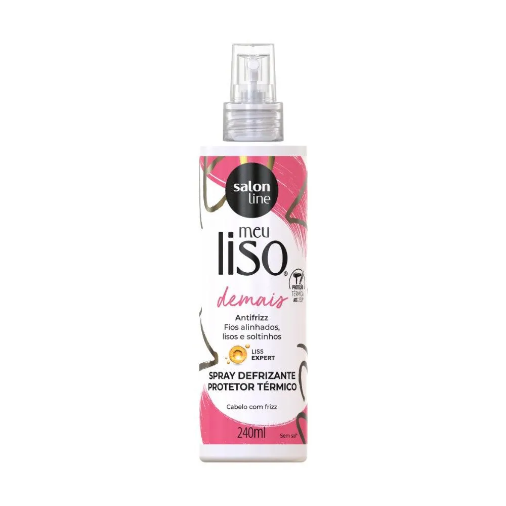 SPRAY DEFRIZANTE SALON LINE MEU LISO PROTETOR TéRMICO CONDICIONADOR DEMAIS 240ML