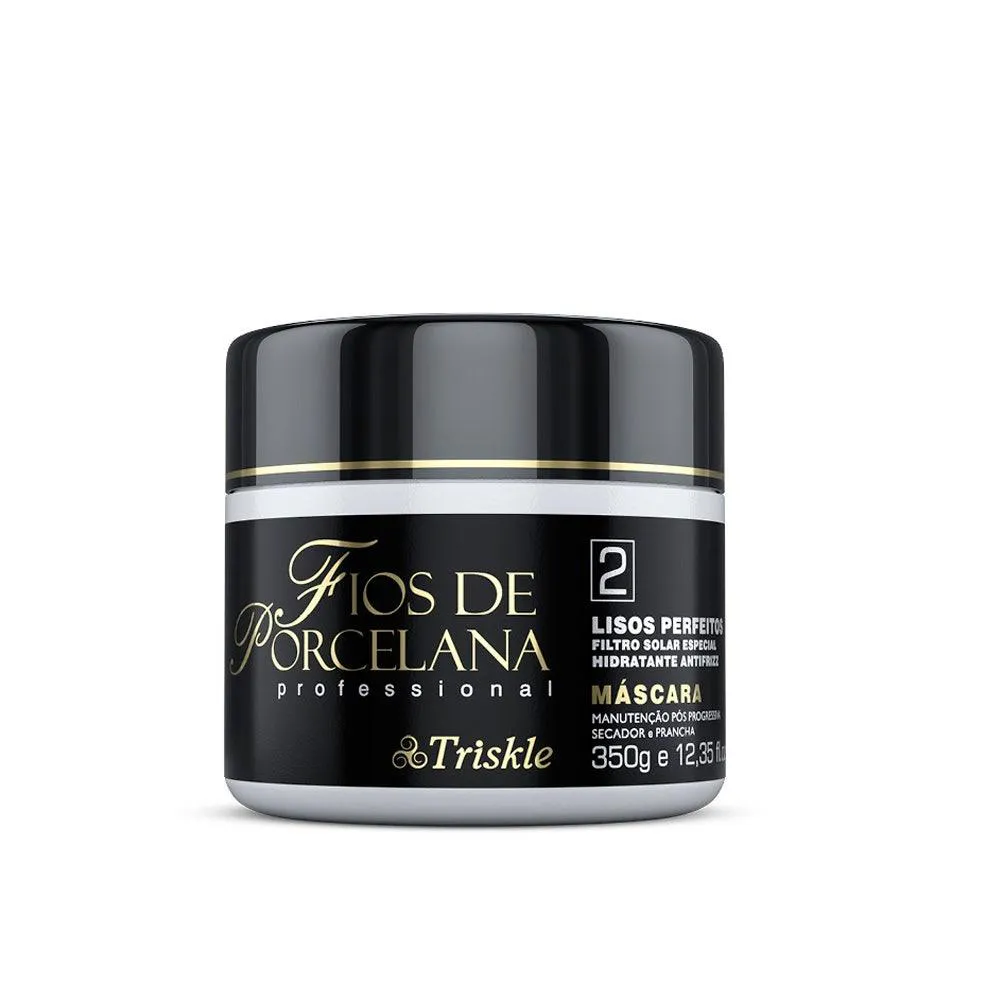MáSCARA DE TRATAMENTO TRISKLE FIOS DE PORCELANA LISOS PERFEITOS 350G