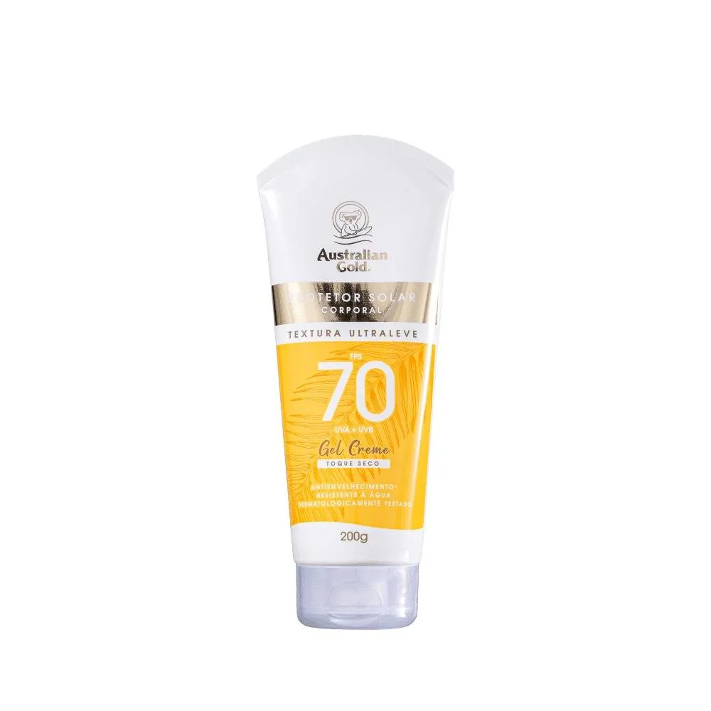 PROTETOR SOLAR AUSTRALIAN GOLD GEL CREME FPS70 200GR