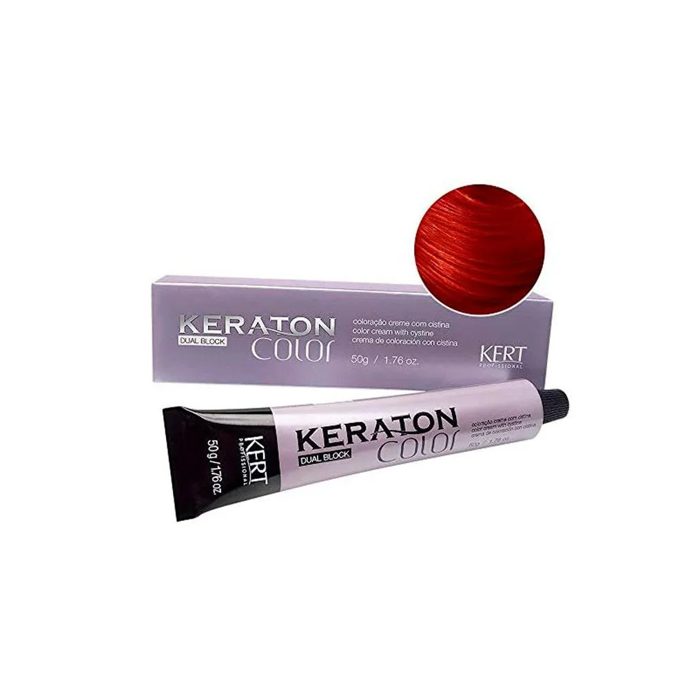 TINTURA KERATON COLOR DUAL BLOCK 7.66 LOURO MéDIO VERMELHO INTENSO