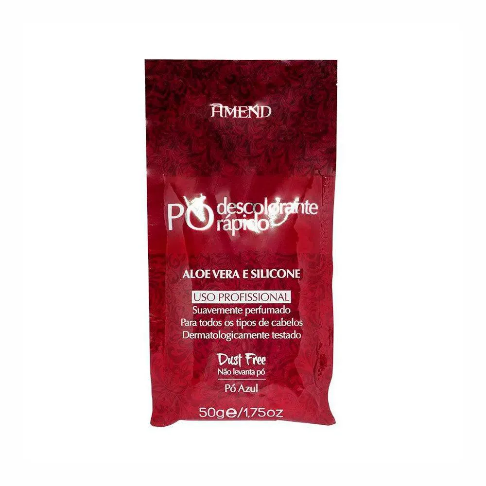 Pó DESCOLORANTE AMEND ALOE VERA SILICONE VERMELHO 50G