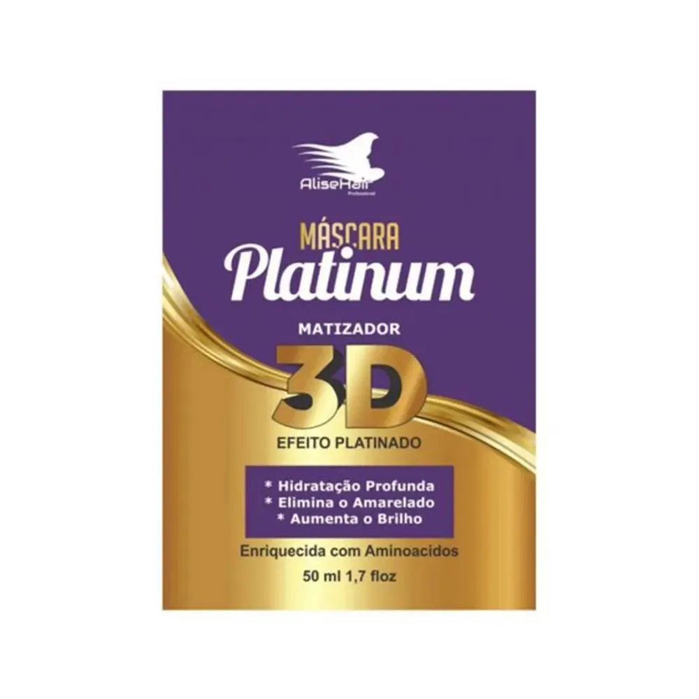 MáSCARA DE TRATAMENTO ALISEHAIR MATIZADOR PLATINUM 50ML