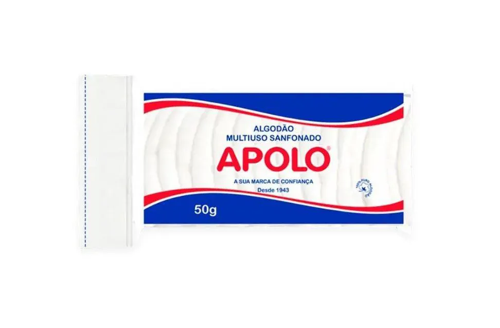 ALGODãO APOLO MULTIUSO SANFONADO ZIP LOCK 50G