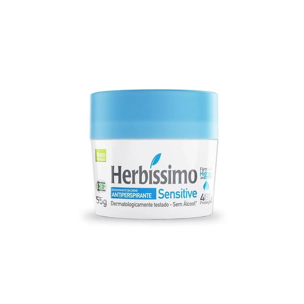 Desodorante Antitranspirante Creme Herbíssimo Sensitive 55g 