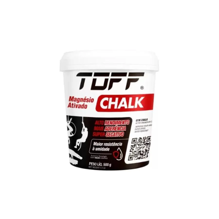 TOFF MAGNéSIO ATIVADO ESPORTIVO CHALK CROSSFIT ESCALADA CALISTENIA 500GR