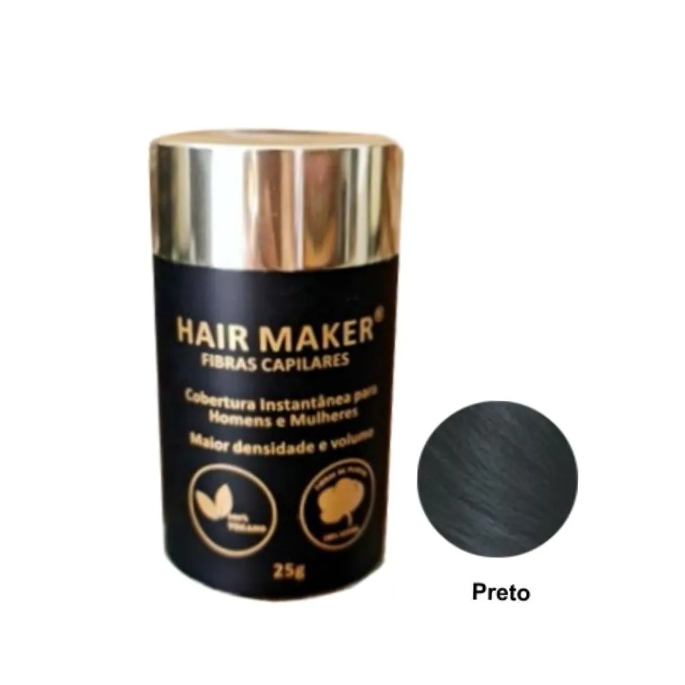 HAIR MAKER FIBRAS CAPILARES PRETO 25G