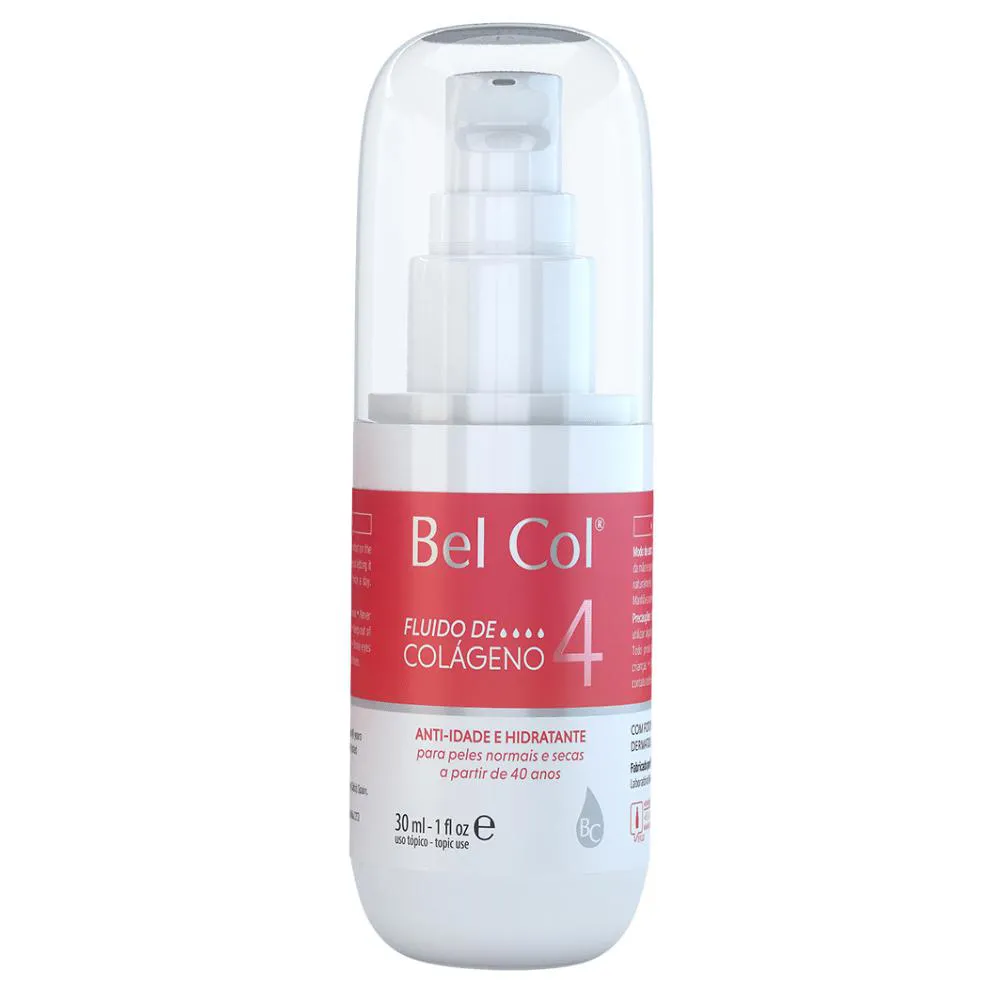 BEL COL FLUIDO DE COLáGENO 4 HIDRATANTE ANTI-IDADE PARA PELES RESSECADAS 30ML