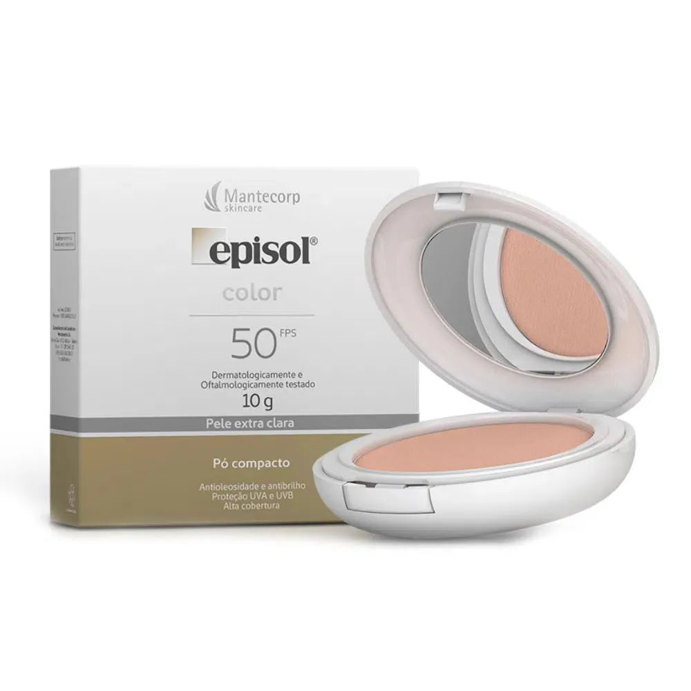 MANTECORP EPISOL COLOR Pó COMPACTO PELE EXTRA CLARA FPS50 10G