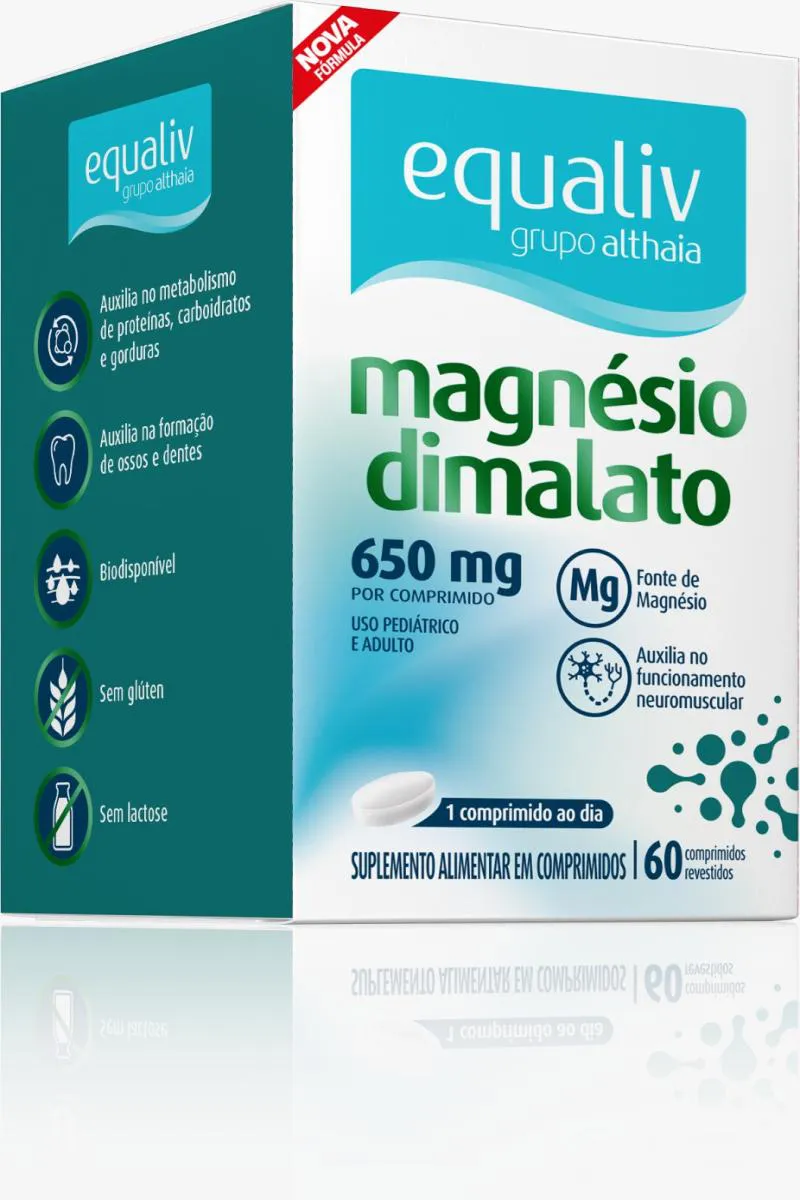 MAGNéSIO DIMALATO 60 COMPRIMIDOS EQUALIV | Drogasil
