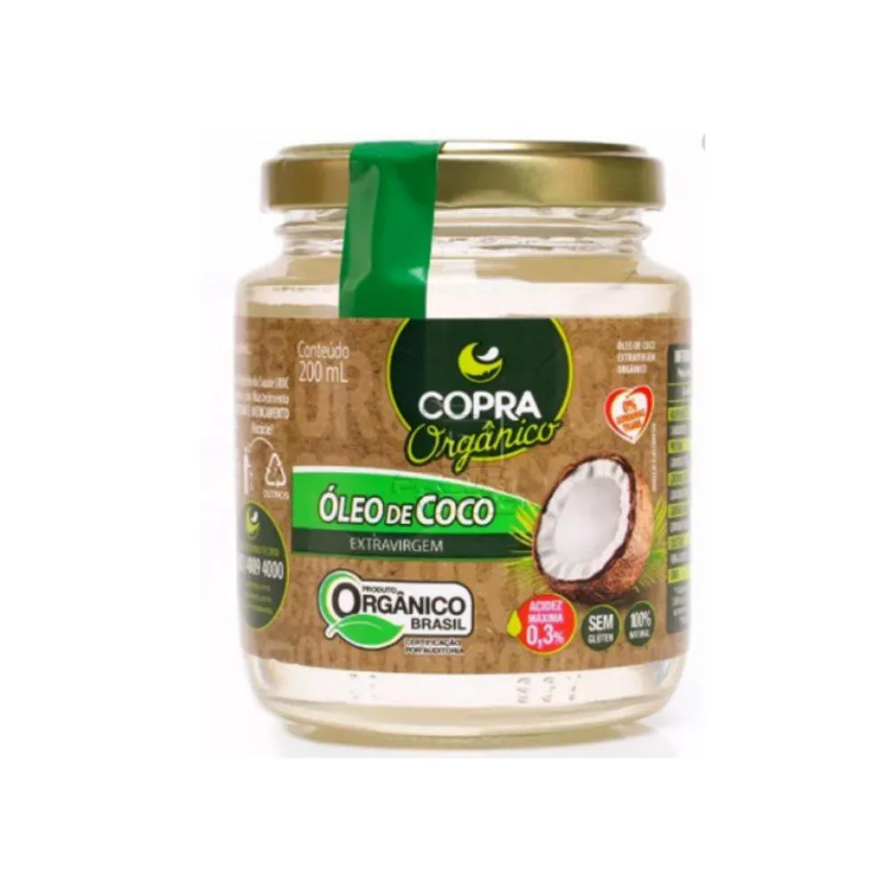 ÓLEO DE COCO ORGâNICO EXTRAVIRGEM 200ML - COPRA