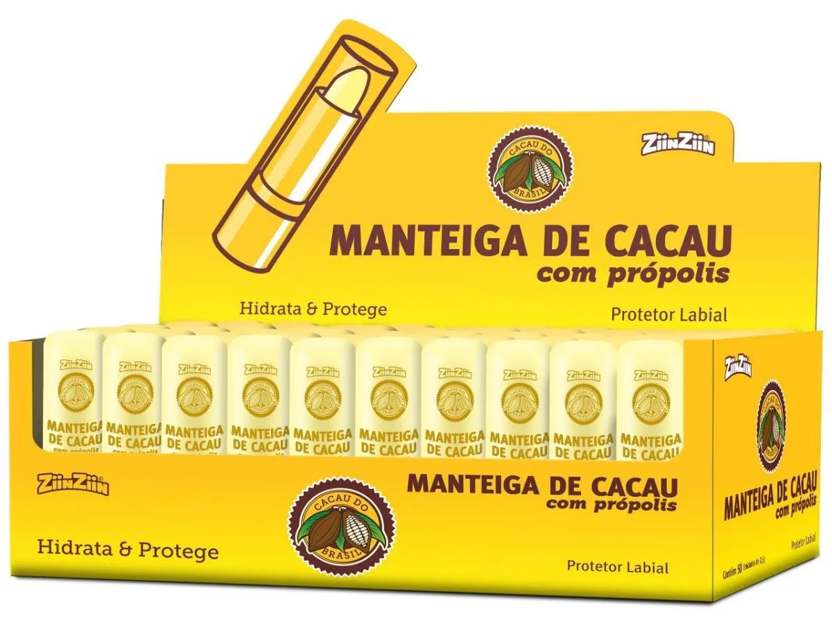 50UNI MANTEIGA DE CACAU C/ PRóPOLIS BATON - ZIINZIIN