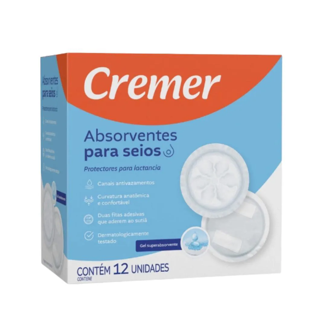 ABSORVENTE DE SEIOS COM 12 UNI - CREMER